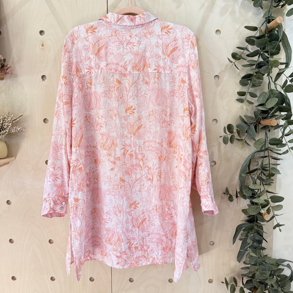 Sigrid Olsen Linen Button Up Blouse Plus Size 1x … - image 3